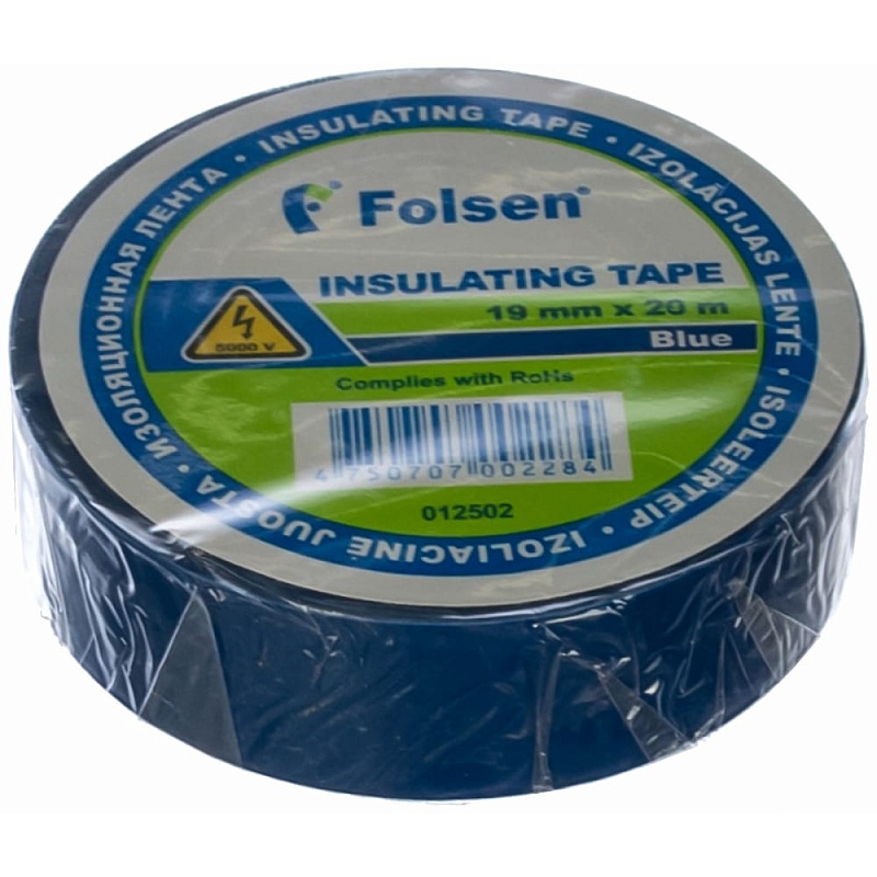 Изоляционная лента Folsen 19ммx20м синяя 012502