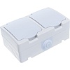 Блок: розетка + розетка с заземлением, с защитными шторками, с крышкой IP-54, белый UNIVersal Аллегро 5562951