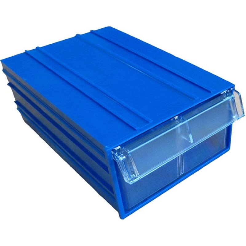 Пластиковый короб Стелла-техник 140х250х100мм, С-2-синий-прозрачный